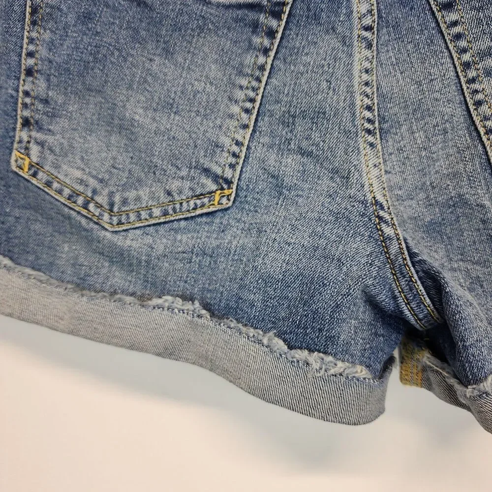 Pilcro Womens Slim Boyfriend Denim Shorts Sz 25" Roll Up Mid Rise Anthropologie - Picture 6 of 12
